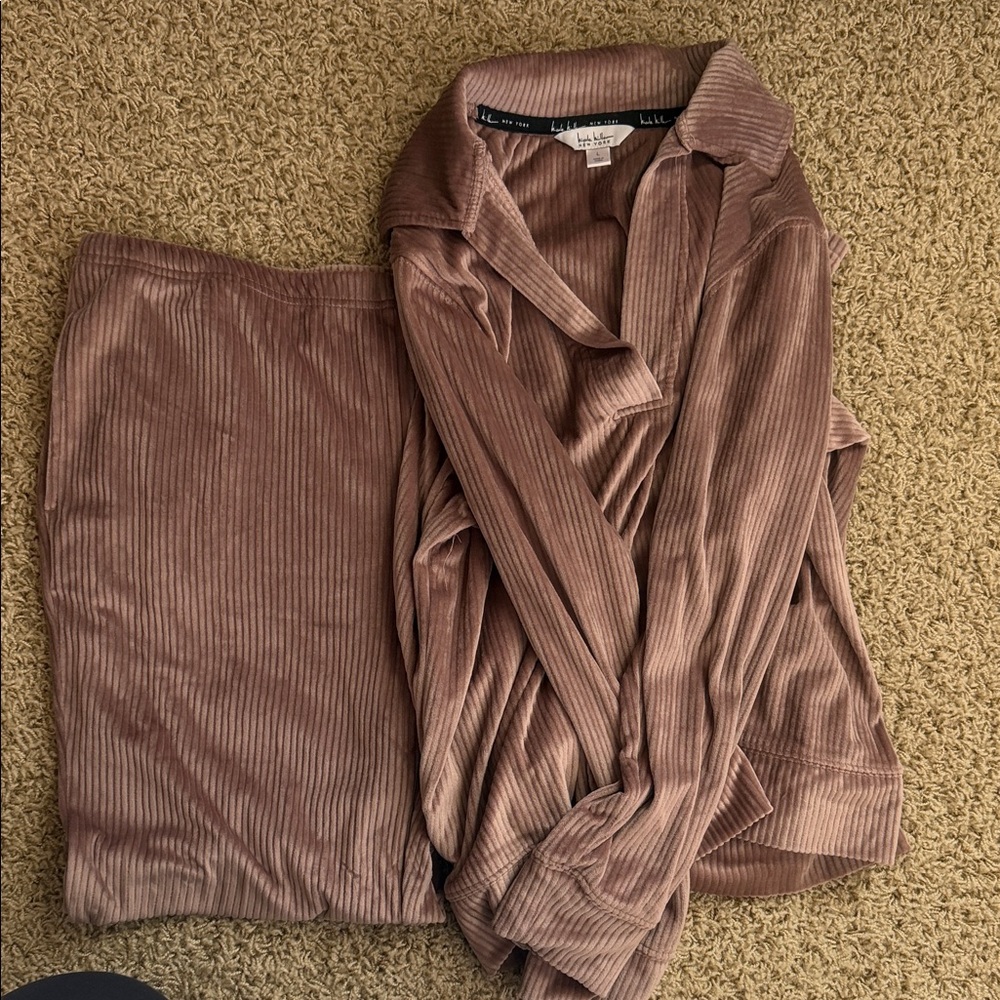 Nicole Miller Velvet Corduroy Set in Blush
